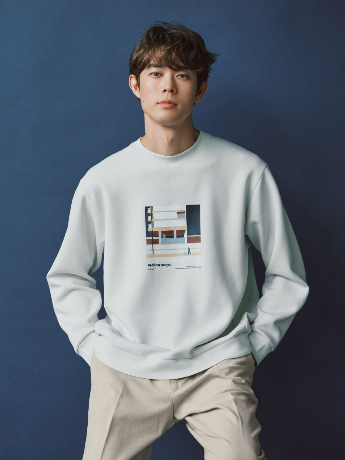 グローバルワークの冬のまちがいない服。for Men | ライトクッション- 宮沢氷魚 ph2