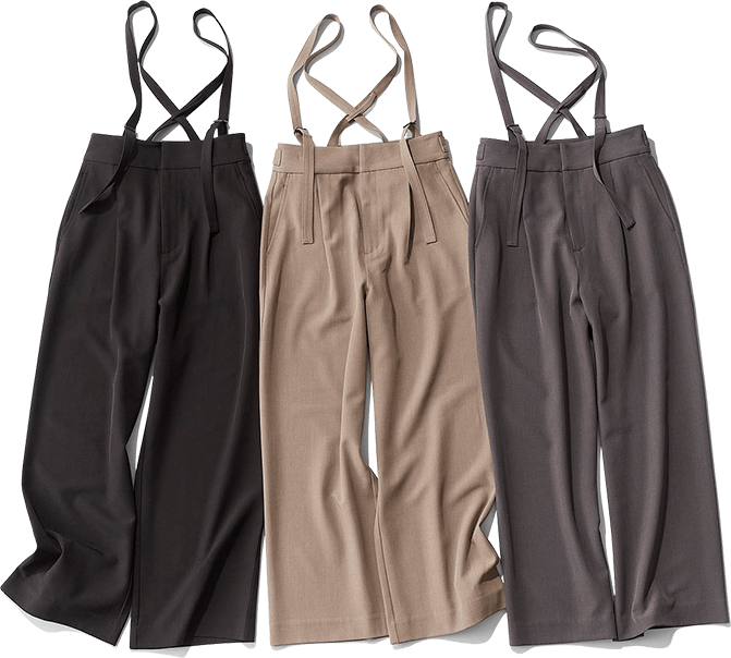 EiiS | WIDE PANTS with SUSPENDERS