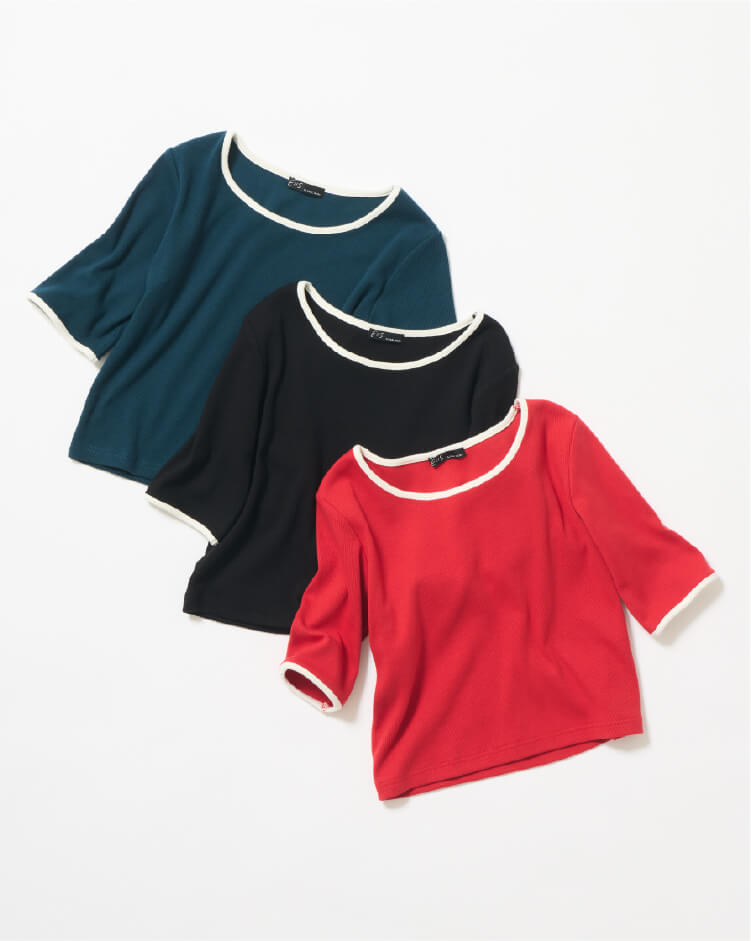 PIPING RIB T-SHIRT