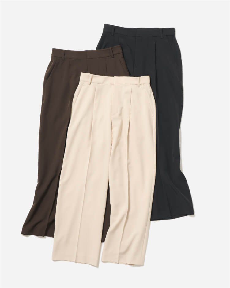 TUCK WIDE PANTS