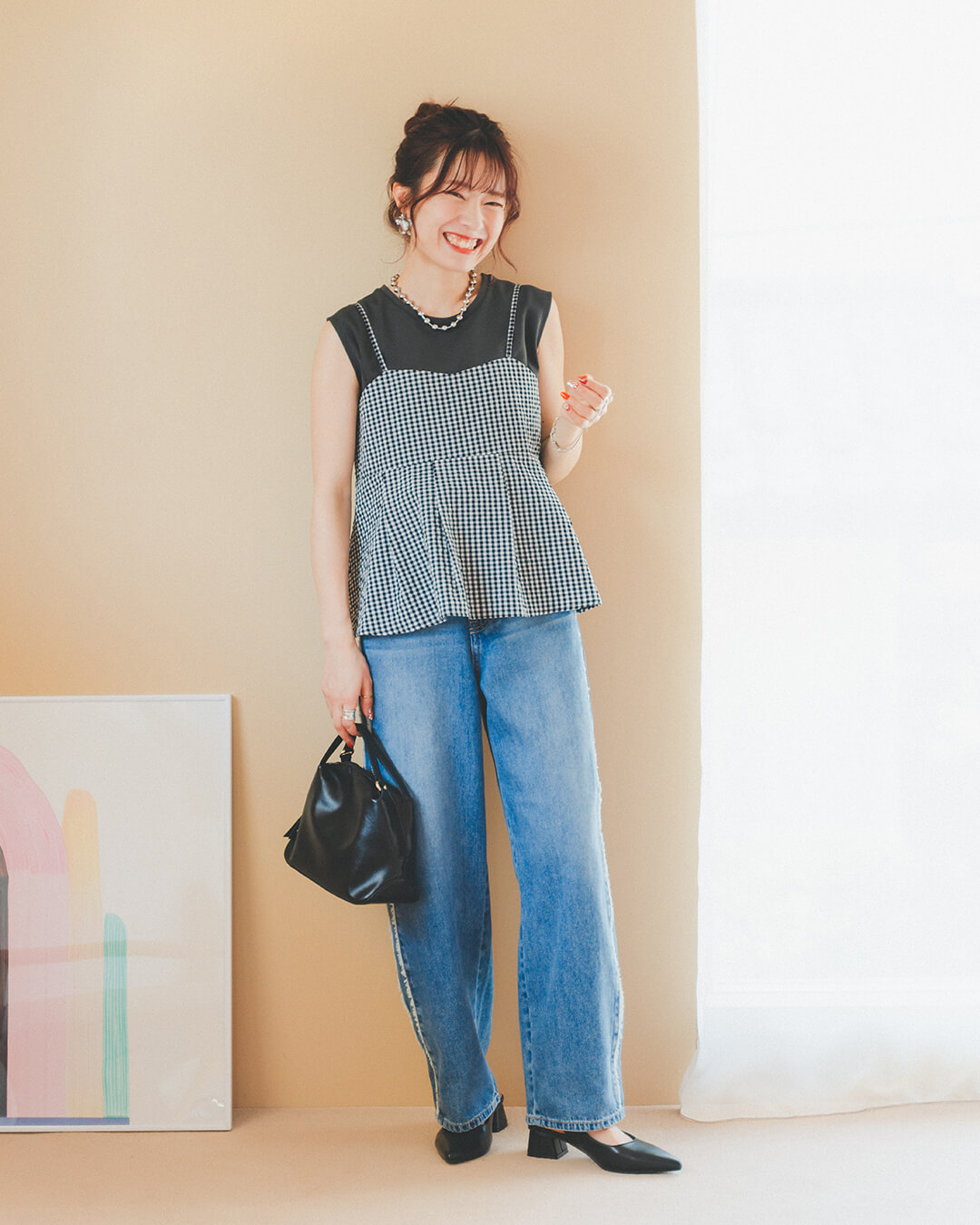 低身長スタッフ“cossy”&“しゅり”プロデュース第2弾! 着まわし力抜群!夏の映え服、完成しました | EiiS (エス) | cossyが提案する夏の着まわし Day2