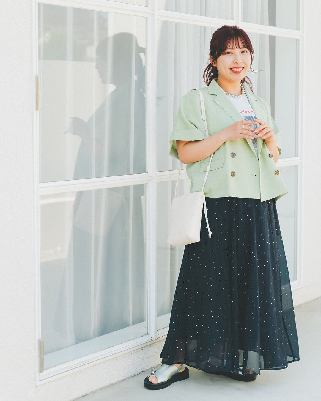 低身長スタッフ“cossy”&“しゅり”プロデュース第2弾! 着まわし力抜群!夏の映え服、完成しました | EiiS (エス) | しゅりが提案する夏の着まわし Day3
