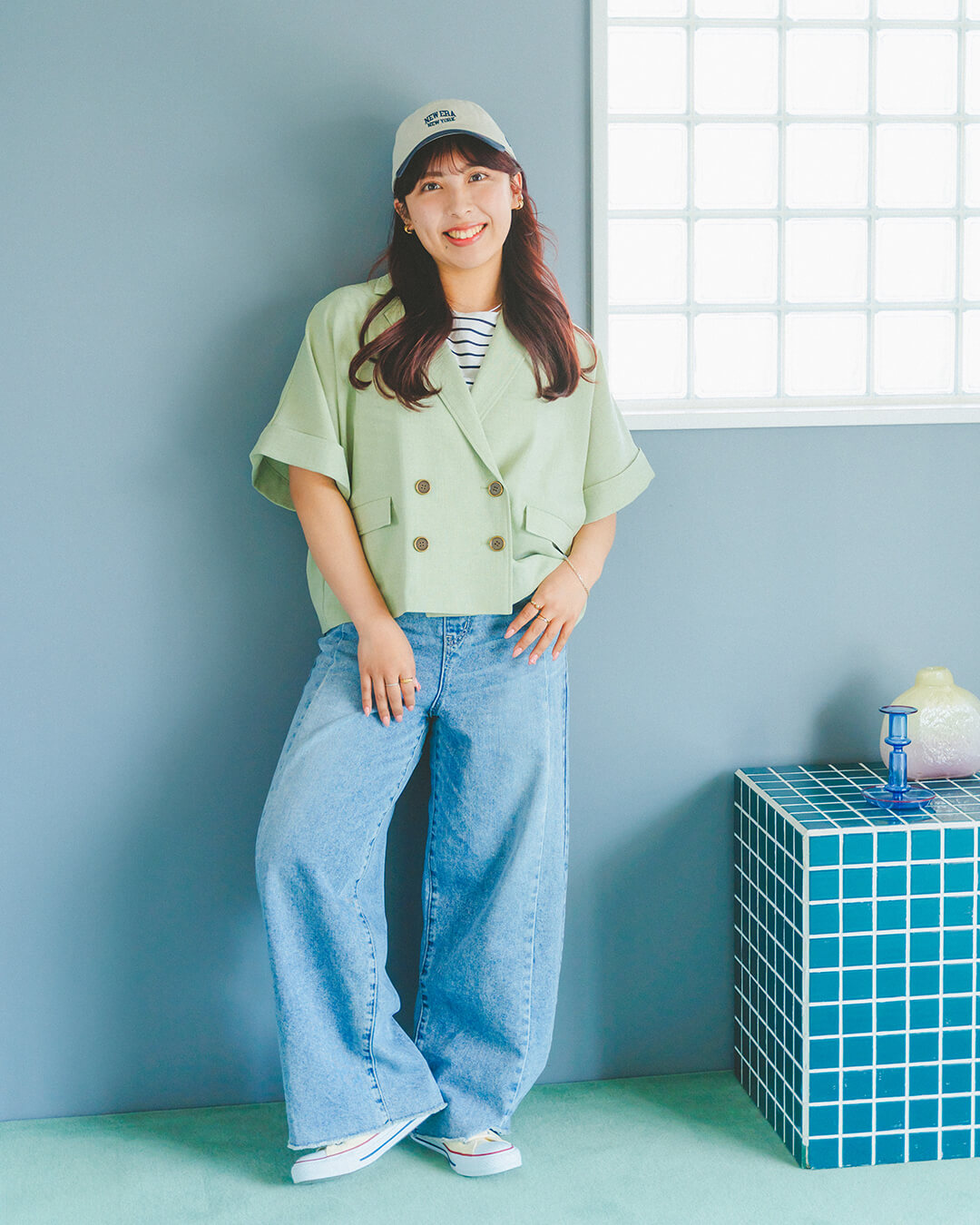 低身長スタッフ“cossy”&“しゅり”プロデュース第2弾! 着まわし力抜群!夏の映え服、完成しました | EiiS (エス) | しゅりが提案する夏の着まわし Day5