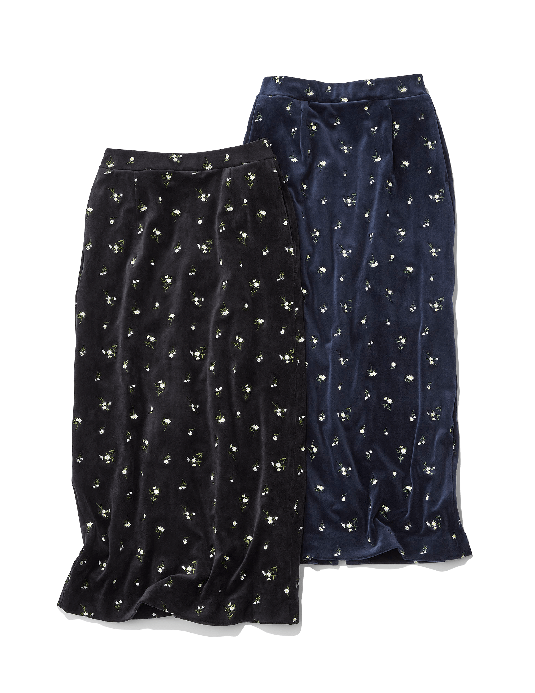 Velour Embroidered Skirt