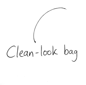 Clean-look bag