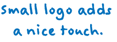Small logo adds a nice touch.