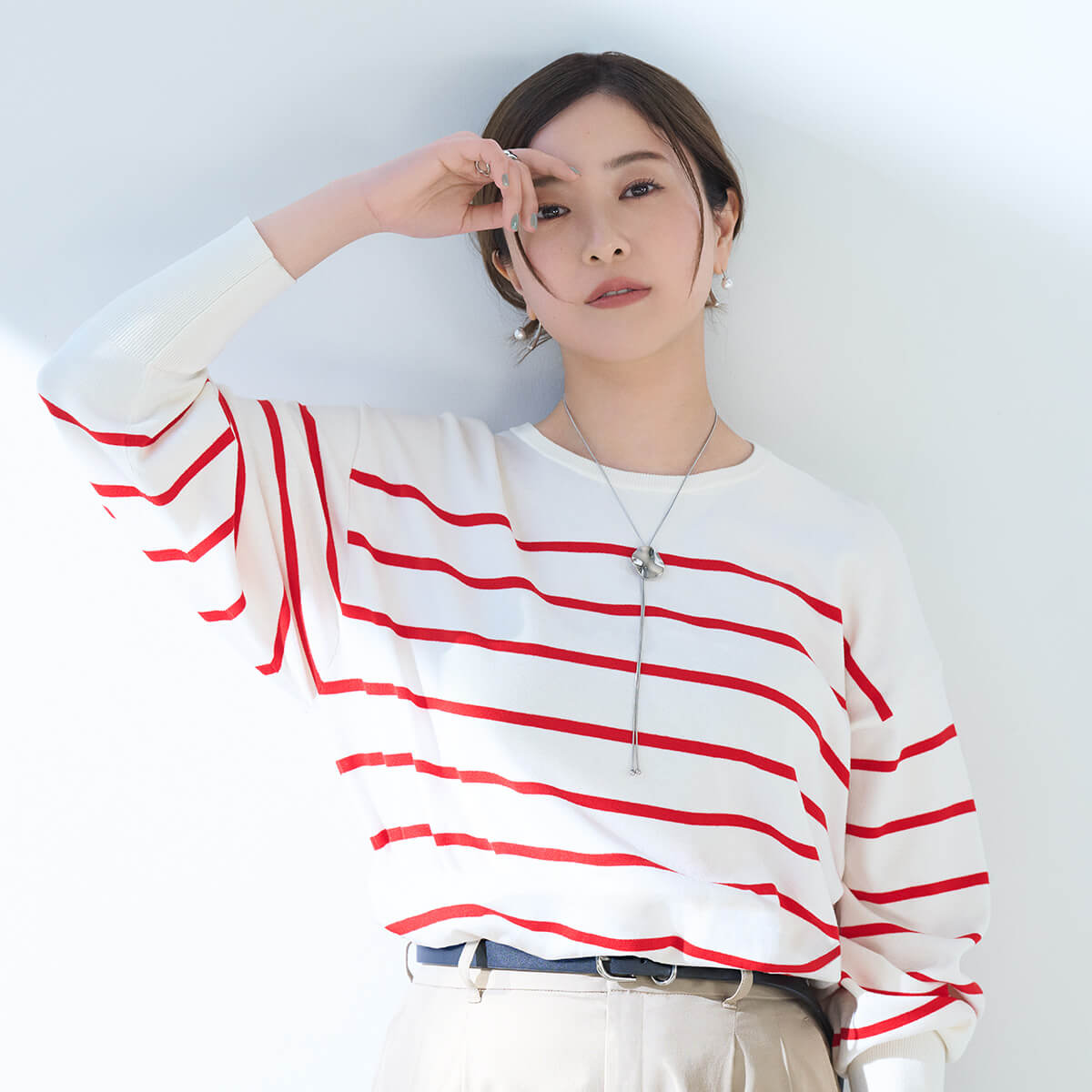 スッキレイ 2025 Spring with Yuriko Yoshitaka 吉高由里子が着るスッキリ見えて気分があがる万能ニットシリーズ | Crew Neck Pullover 吉高由里子さん1